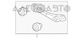 Lower front left control arm of a Porsche Macan 15-26, front, torn silent block