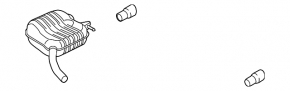 Rear muffler with barrel, right, Audi Q5 8R 09-12 2.0T