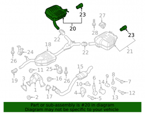 Rear muffler with barrel, right, Audi Q5 8R 09-12 2.0T