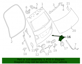 Mercedes GLC 16-18 trunk door handle for camera, with button
