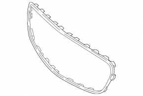 Mercedes W213 E 17-20 chrome radiator grille frame, AMG pkg, sand