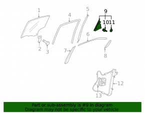 Corner plastic rear right door Mazda3 03-08