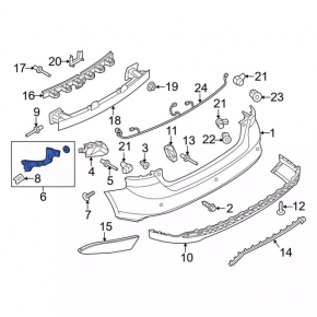 Rear bumper mount outer right Ford Focus mk3 15-18 rest 4d