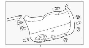 Lower tailgate trim Lincoln Nautilus 19-23 brown, plastic turned white
