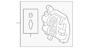 Front right caliper assembly for Ford Mustang mk6 15-23, 2 pistons