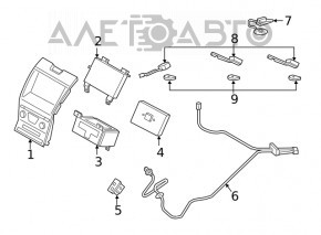 Radio tape recorder Ford Edge 15-22