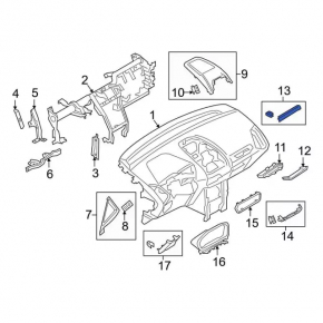 Orange dashboard trim for Ford Ecosport 18-22 monitor