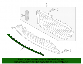 Lincoln MKZ 17-20 Front Bumper Lower Grille Molding Chrome