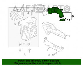 Air duct for manifold Audi A4 B9 17-25 2.0T