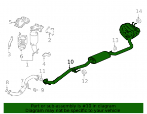 Exhaust pipe with rear barrel Honda CRV 20-22 hybrid