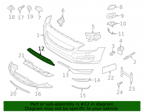 Lower grille of the front bumper Volvo S60 14-18 rest
