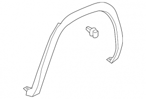 Rear right fender arch trim for Volkswagen Atlas Cross Sport 20-26, black structure, R-Line