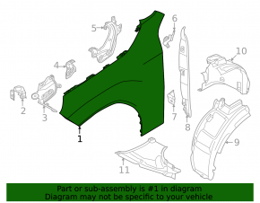 Front right wing BMW X3 G45 25-26