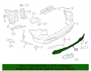Rear bumper center cover BMW X7 G07 19-22 without towbar, M-Sport
