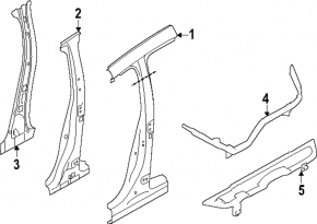 Left center pillar for Subaru Forester 25-26