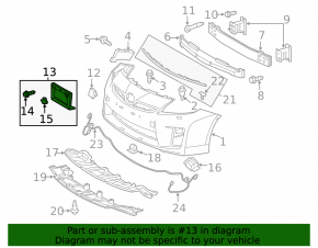 Front bumper area for Toyota Prius 30 13-15 rest, pressed