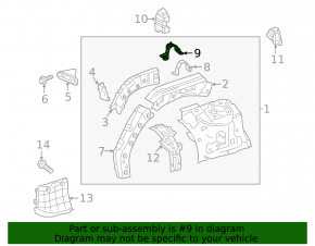 Right front fender apron inner panel bracket for Toyota Venza 21-25