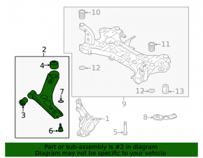 Lower front left control arm for Kia Seltos 2021-2025