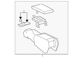 Console central armrest Lexus LS460 LS600h 07-09 black
