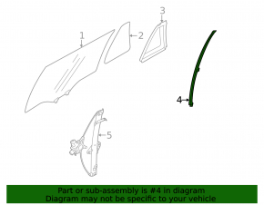 Subaru Legacy 15-19 rear right door glass guide