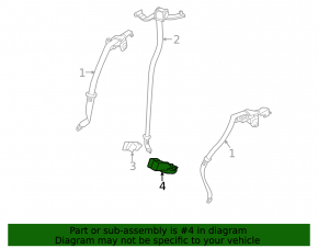 Seat belt latches rear left Subaru Outback 15-19