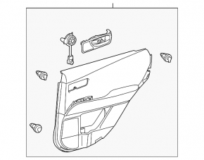 Door trim card rear left Lexus RX350 RX450h 10-10 black, armrest gray, type 1, cut