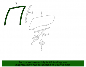 Rear right window seal for Toyota Avalon 13-18