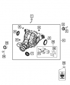 Rear differential gearbox Jeep Grand Cherokee WL 22-26 4xe