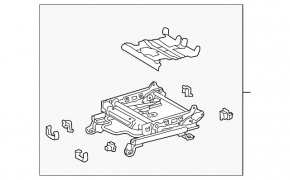 Left passenger seat runner for Toyota Camry v50 12-14, mechanical, with sensor, without frame