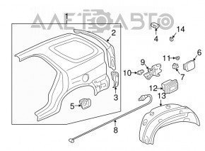 Ventilation shield left Acura MDX 07-13