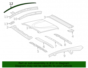 Roof lining right Toyota Prius V 12-17 for panorama