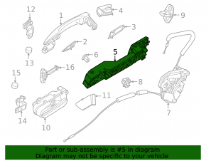 Nissan Ariya 23-25 rear right door handle mechanism