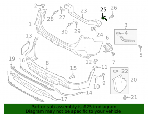 Left rear bumper reinforcement mount for Hyundai Santa FE 21-23