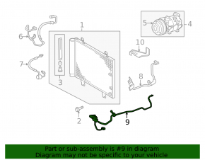 Lexus IS250 IS300 IS350 06-13 Air Conditioner Heater-Condenser Pipe