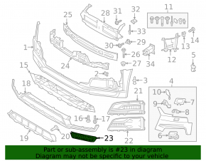 Left front bumper lip grille for Audi A4 allroad 2017-2019 pre-rest