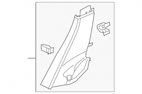 Rear pillar trim right lower Porsche Cayenne 958 11-14 black