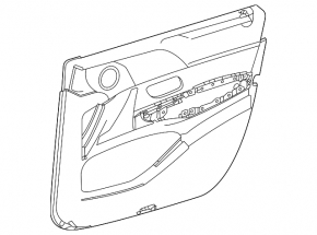 Door trim panel front left complete Mercedes W167 GLE 350 450 20-23 dark gray, insert and armrest beige leather, molding under dark wood, Burmester, scratches, for dry cleaning, broken plastic
