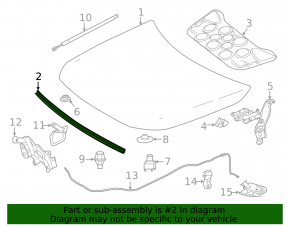 Mercedes A-class V177 19-22 hood seal on the bumper
