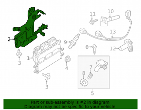 Bracket ECU engine computer Lincoln MKZ 13-16 3.7