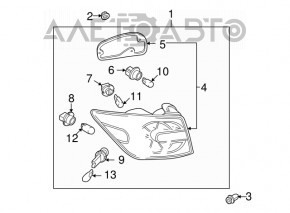 Left lamp Mazda CX-7 06-09