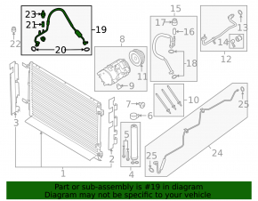 Air conditioning tube condenser-compressor Ford Mustang mk6 15-22
