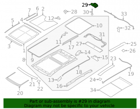 Sunroof motor right Ford Edge 15-