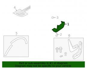 Lower right fender molding for Land Rover Range Rover Sport 13-22 in color