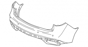 Bare rear bumper Acura MDX 14-16 pre-rest