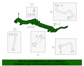 Cooling system pipe metal Subaru Forester 14-18 SJ 2.0