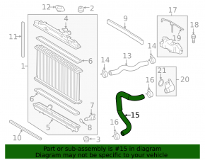 Lower cooling hose for Lexus ES300h 13-18