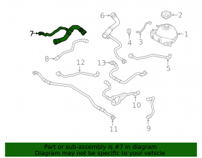 Lower cooling pipe BMW F30 12-18 N20 for additional radiator