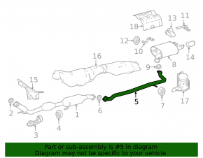Exhaust line middle part Toyota Camry v70 18- hybrid