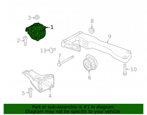 Right engine mount BMW X1 E84 13-15 2.0T N20, RWD