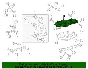 Lower control arm under spring rear left Cadillac CTS 14-